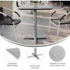 Flash Furniture Acadia 30×24 Round Indoor Outdoor Dark Brown Tabletop with 22″ x 22″ Silver X Base, Scratch, Heat & UV Resistant, Seamless TopGuard HPL Top and Edge(Gray Faux Concrete/Silver Base)