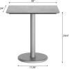 Flash Furniture Acadia 30×24 Round Indoor Outdoor Gray Faux Concrete Tabletop with 18″ Round Silver Base, Scratch, Heat & UV Resistant, Seamless TopGuard Top and Edge(Gray Faux Concrete/Silver Base)