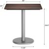 Flash Furniture Acadia 30×24 Round Indoor Outdoor Gray Faux Concrete Tabletop with 18″ Round Silver Base, Scratch, Heat & UV Resistant, Seamless TopGuard Top and Edge(Dark Brown/Silver Base)