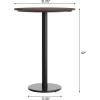 Flash Furniture Acadia 31.25″ Round Indoor Dark Brown Tabletop with 18″ Round Black Bar Height Base, Seamless TopGuard HPL Top and Edge(Dark Brown/Black Base)