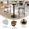 Flash Furniture Acadia 31.25″ Round Indoor Dark Brown Tabletop with 18″ Round Black Bar Height Base, Seamless TopGuard HPL Top and Edge(Gray Faux Concrete/Black Base)