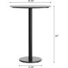 Flash Furniture Acadia 31.25″ Round Indoor Dark Brown Tabletop with 18″ Round Black Bar Height Base, Seamless TopGuard HPL Top and Edge(Gray Faux Concrete/Black Base)