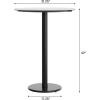 Flash Furniture Acadia 31.25″ Round Indoor Dark Brown Tabletop with 18″ Round Black Bar Height Base, Seamless TopGuard HPL Top and Edge(White Faux Marble/Black Base)