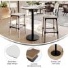 Flash Furniture Acadia 31.25″ Round Indoor Dark Brown Tabletop with 18″ Round Black Bar Height Base, Seamless TopGuard HPL Top and Edge(White Faux Marble/Black Base)