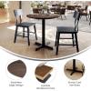 Flash Furniture Acadia 31.25″ Round Indoor Dark Brown Tabletop with 22″ x 22″ Black Table Height X Base, Seamless TopGuard HPL Top and Edge(Dark Brown/Black Base)