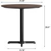 Flash Furniture Acadia 31.25″ Round Indoor Dark Brown Tabletop with 22″ x 22″ Black Table Height X Base, Seamless TopGuard HPL Top and Edge(Dark Brown/Black Base)