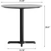 Flash Furniture Acadia 31.25″ Round Indoor Dark Brown Tabletop with 22″ x 22″ Black Table Height X Base, Seamless TopGuard HPL Top and Edge(Gray Faux Concrete/Black Base)