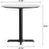 Flash Furniture Acadia 31.25″ Round Indoor Dark Brown Tabletop with 22″ x 22″ Black Table Height X Base, Seamless TopGuard HPL Top and Edge(White Faux Marble/Black Base)