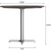 Flash Furniture Acadia 31.25″ Round Indoor Outdoor Gray Faux Concrete Tabletop, 22″ x 22″ Silver X Base, Scratch, Heat & UV Resistant, Seamless TopGuard Top and Edge(Dark Brown/Silver Base)