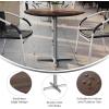 Flash Furniture Acadia 31.25″ Round Indoor Outdoor Gray Faux Concrete Tabletop, 22″ x 22″ Silver X Base, Scratch, Heat & UV Resistant, Seamless TopGuard Top and Edge(Dark Brown/Silver Base)