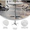 Flash Furniture Acadia 31.25″ Round Indoor Outdoor Gray Faux Concrete Tabletop, 22″ x 22″ Silver X Base, Scratch, Heat & UV Resistant, Seamless TopGuard Top and Edge(White Faux Marble/Silver Base)