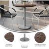 Flash Furniture Acadia 31.25″ Round Indoor Outdoor White Faux Marble Tabletop with 18″ Round Silver Base, Scratch, Heat & UV Resistant, Seamless TopGuard Top and Edge(Dark Brown/Silver Base)