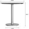 Flash Furniture Acadia 31.25″ Round Indoor Outdoor White Faux Marble Tabletop with 18″ Round Silver Base, Scratch, Heat & UV Resistant, Seamless TopGuard Top and Edge(Gray Faux Concrete/Silver Base)