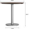 Flash Furniture Acadia 31.25″ Round Indoor Outdoor White Faux Marble Tabletop with 18″ Round Silver Base, Scratch, Heat & UV Resistant, Seamless TopGuard Top and Edge(Dark Brown/Silver Base)