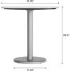 Flash Furniture Acadia 31.25″ Round Indoor Outdoor White Faux Marble Tabletop with 18″ Round Silver Base, Scratch, Heat & UV Resistant, Seamless TopGuard Top and Edge(White Faux Marble/Silver Base)