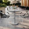 Flash Furniture Acadia 31.25″ Round Indoor Outdoor White Faux Marble Tabletop with 18″ Round Silver Base, Scratch, Heat & UV Resistant, Seamless TopGuard Top and Edge(Gray Faux Concrete/Silver Base)