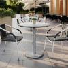 Flash Furniture Acadia 31.25″ Round Indoor Outdoor White Faux Marble Tabletop with 18″ Round Silver Base, Scratch, Heat & UV Resistant, Seamless TopGuard Top and Edge(White Faux Marble/Silver Base)