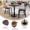 Flash Furniture Acadia 31.25″ Round Indoor White Faux Marble Tabletop with 18″ Round Black Table Height Base, Seamless TopGuard HPL Top and Edge(Dark Brown/Black Base)
