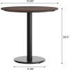 Flash Furniture Acadia 31.25″ Round Indoor White Faux Marble Tabletop with 18″ Round Black Table Height Base, Seamless TopGuard HPL Top and Edge(Dark Brown/Black Base)