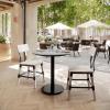 Flash Furniture Acadia 31.25″ Round Indoor White Faux Marble Tabletop with 18″ Round Black Table Height Base, Seamless TopGuard HPL Top and Edge(Gray Faux Concrete/Black Base)