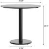 Flash Furniture Acadia 31.25″ Round Indoor White Faux Marble Tabletop with 18″ Round Black Table Height Base, Seamless TopGuard HPL Top and Edge(Gray Faux Concrete/Black Base)