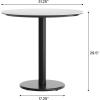 Flash Furniture Acadia 31.25″ Round Indoor White Faux Marble Tabletop with 18″ Round Black Table Height Base, Seamless TopGuard HPL Top and Edge(White Faux Marble/Black Base)