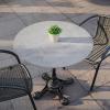 Flash Furniture Acadia 31.5″ Round Dark Brown Tabletop, TopGuard HPL Seamless Edge, Scratch & Stain Resistant, All-Weather Durability, Commercial Grade(Gray Faux Concrete)