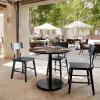 Flash Furniture Acadia 36″ Round Indoor Gray Faux Concrete Tabletop with 24″ Round Black Table Height Base, Seamless TopGuard HPL Top and Edge(Dark Brown/Black Base)