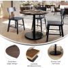 Flash Furniture Acadia 36″ Round Indoor Gray Faux Concrete Tabletop with 24″ Round Black Table Height Base, Seamless TopGuard HPL Top and Edge(Dark Brown/Black Base)