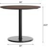 Flash Furniture Acadia 36″ Round Indoor Gray Faux Concrete Tabletop with 24″ Round Black Table Height Base, Seamless TopGuard HPL Top and Edge(Dark Brown/Black Base)
