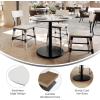 Flash Furniture Acadia 36″ Round Indoor Gray Faux Concrete Tabletop with 24″ Round Black Table Height Base, Seamless TopGuard HPL Top and Edge(White Faux Marble/Black Base)