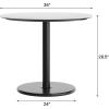 Flash Furniture Acadia 36″ Round Indoor Gray Faux Concrete Tabletop with 24″ Round Black Table Height Base, Seamless TopGuard HPL Top and Edge(White Faux Marble/Black Base)