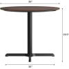 Flash Furniture Acadia 36″ Round Indoor Gray Faux Concrete Tabletop with 30″ x 30″ Black Table Height X Base, Seamless TopGuard HPL Top and Edge(Dark Brown/Black Base)