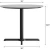 Flash Furniture Acadia 36″ Round Indoor Gray Faux Concrete Tabletop with 30″ x 30″ Black Table Height X Base, Seamless TopGuard HPL Top and Edge(Gray Faux Concrete/Black Base)