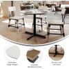 Flash Furniture Acadia 36″ Round Indoor Gray Faux Concrete Tabletop with 30″ x 30″ Black Table Height X Base, Seamless TopGuard HPL Top and Edge(White Faux Marble/Black Base)