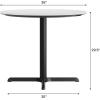 Flash Furniture Acadia 36″ Round Indoor Gray Faux Concrete Tabletop with 30″ x 30″ Black Table Height X Base, Seamless TopGuard HPL Top and Edge(White Faux Marble/Black Base)