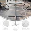 Flash Furniture Acadia 36″ Round Indoor Outdoor Dark Brown Tabletop with 30″ x 30″ Silver X Base, Scratch, Heat & UV Resistant, Seamless TopGuard HPL Top and Edge(White Faux Marble/Silver Base)