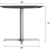 Flash Furniture Acadia 36″ Round Indoor Outdoor Dark Brown Tabletop with 30″ x 30″ Silver X Base, Scratch, Heat & UV Resistant, Seamless TopGuard HPL Top and Edge(Dark Brown/Silver Base)