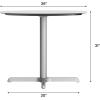 Flash Furniture Acadia 36″ Round Indoor Outdoor Dark Brown Tabletop with 30″ x 30″ Silver X Base, Scratch, Heat & UV Resistant, Seamless TopGuard HPL Top and Edge(White Faux Marble/Silver Base)