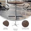 Flash Furniture Acadia 36″ Round Indoor Outdoor Dark Brown Tabletop with 30″ x 30″ Silver X Base, Scratch, Heat & UV Resistant, Seamless TopGuard HPL Top and Edge(Dark Brown/Silver Base)