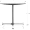 Flash Furniture Acadia 36″ Round Indoor Outdoor Dark Brown Tabletop with 30″ x 30″ Silver X Base, Scratch, Heat & UV Resistant, Seamless TopGuard HPL Top and Edge(Gray Faux Concrete/Silver Base)