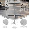 Flash Furniture Acadia 36″ Round Indoor Outdoor Dark Brown Tabletop with 30″ x 30″ Silver X Base, Scratch, Heat & UV Resistant, Seamless TopGuard HPL Top and Edge(Gray Faux Concrete/Silver Base)