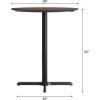 Flash Furniture Acadia 36″ Round Indoor White Faux Marble Tabletop with 30″ x 30″ Black Bar Height X Base, Seamless TopGuard HPL Top and Edge(Dark Brown/Black Base)