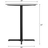 Flash Furniture Acadia 36″ Round Indoor White Faux Marble Tabletop with 30″ x 30″ Black Bar Height X Base, Seamless TopGuard HPL Top and Edge(Gray Faux Concrete/Black Base)