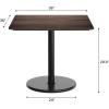 Flash Furniture Acadia 36″ Square Indoor Dark Brown Tabletop with 24″ Round Black Table Height Base, Seamless TopGuard HPL Top and Edge(Dark Brown/Black Base)