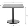 Flash Furniture Acadia 36″ Square Indoor Dark Brown Tabletop with 24″ Round Black Table Height Base, Seamless TopGuard HPL Top and Edge(Gray Faux Concrete/Black Base)