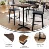Flash Furniture Acadia 36″ Square Indoor Dark Brown Tabletop with 30″ x 30″ Black Bar Height X Base, Seamless TopGuard HPL Top and Edge(Dark Brown/Black Base)