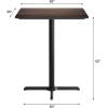 Flash Furniture Acadia 36″ Square Indoor Dark Brown Tabletop with 30″ x 30″ Black Bar Height X Base, Seamless TopGuard HPL Top and Edge(Dark Brown/Black Base)