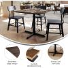 Flash Furniture Acadia 36″ Square Indoor Outdoor Dark Brown Tabletop with 30″ x 30″ Silver X Base, Scratch, Heat & UV Resistant, Seamless TopGuard HPL Top and Edge(Dark Brown/Black Base)