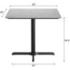 Flash Furniture Acadia 36″ Square Indoor Outdoor Dark Brown Tabletop with 30″ x 30″ Silver X Base, Scratch, Heat & UV Resistant, Seamless TopGuard HPL Top and Edge(Gray Faux Concrete/Black Base)
